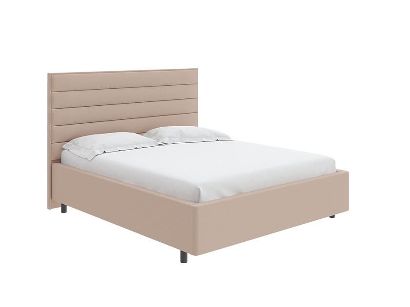 Кровать Verona 90x200 Ткань: Велюр Лофти Лён - Кровать в лаконичном дизайне в обивке из мебельной ткани или экокожи.