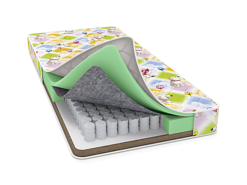 Двусторонний матрас Baby Comfort - Детский матрас на независимом пружинном блоке с разной жесткостью сторон.
