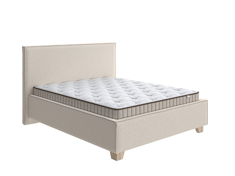 Кровать 200х200 Hygge Simple - Мягкая кровать с ножками из массива березы и объемным изголовьем