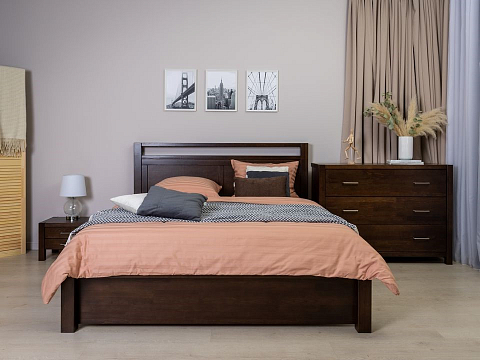 Кровать 180х200 Fiord - Кровать из массива с декоративной резкой в изголовье.