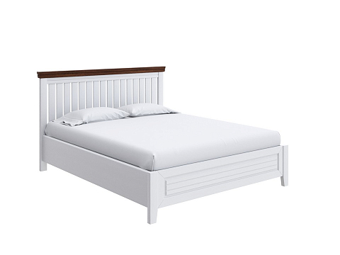 Кровать с высоким изголовьем Olivia с подъемным механизмом - Кровать с подъёмным механизмом из массива с контрастной декоративной планкой.