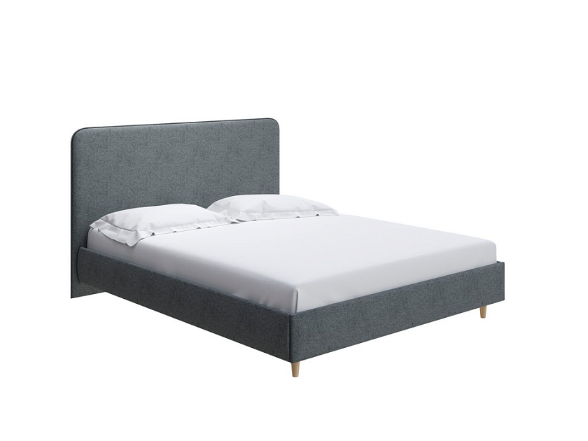 Кровать Mia 140x200 Ткань: Жаккард Tesla Графит - Стильная кровать со встроенным основанием