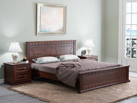 Односпальная кровать Milena-М - Модель из маcсива. Изголовье украшено декоративной резкой.