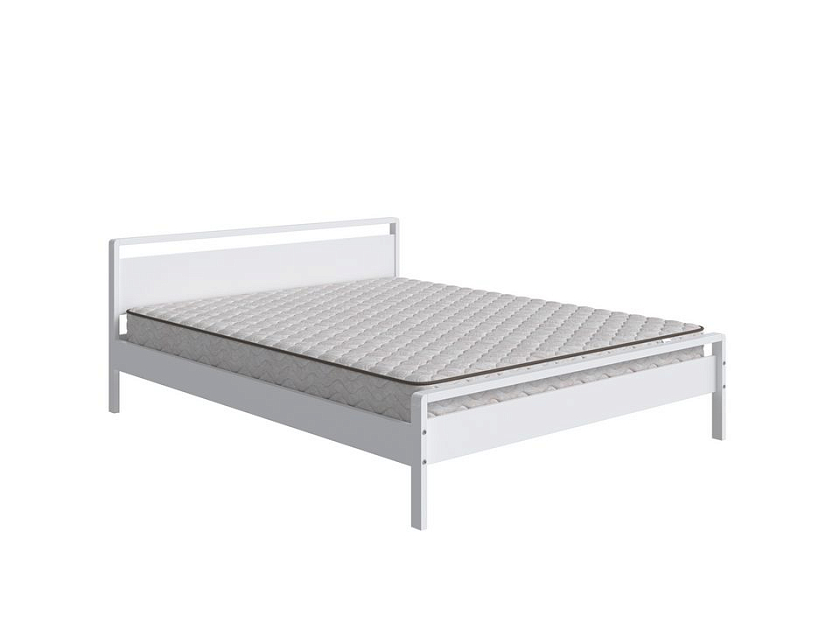 Кровать Alma 140x200 Массив (сосна) Белая эмаль - Кровать из массива в минималистичном исполнении