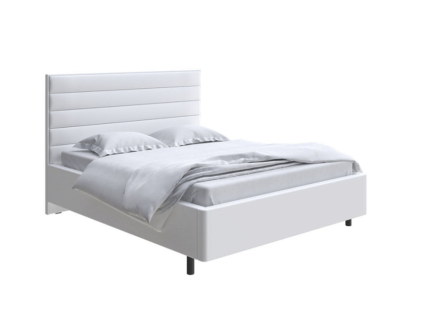Кровать Verona 160x200 Экокожа Белый - Кровать в лаконичном дизайне в обивке из мебельной ткани или экокожи.