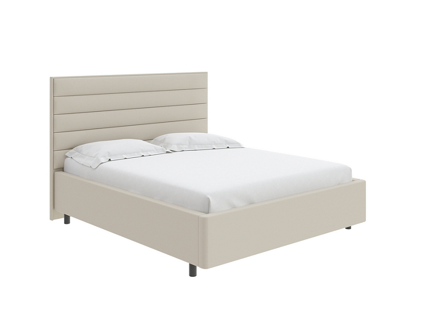 Кровать Verona 80x200 Ткань: Рогожка Тетра Бежевый - Кровать в лаконичном дизайне в обивке из мебельной ткани или экокожи.