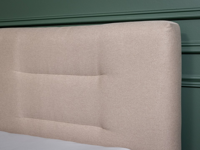Кровать Nuvola-8 NEW 200x200 Ткань: Рогожка Тетра Ореховый - Кровать в лаконичном стиле с горизонтальной отстрочкой  в изголовье