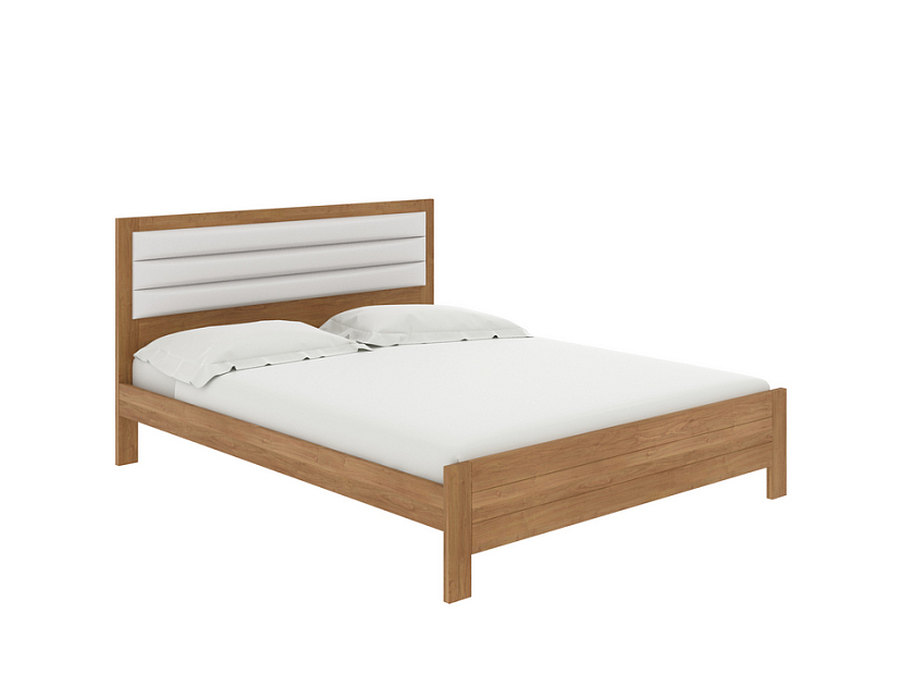 Кровать Prima 200x200 Ткань/Массив Лофти Лен/Антик (сосна) - Кровать в универсальном дизайне из массива сосны.