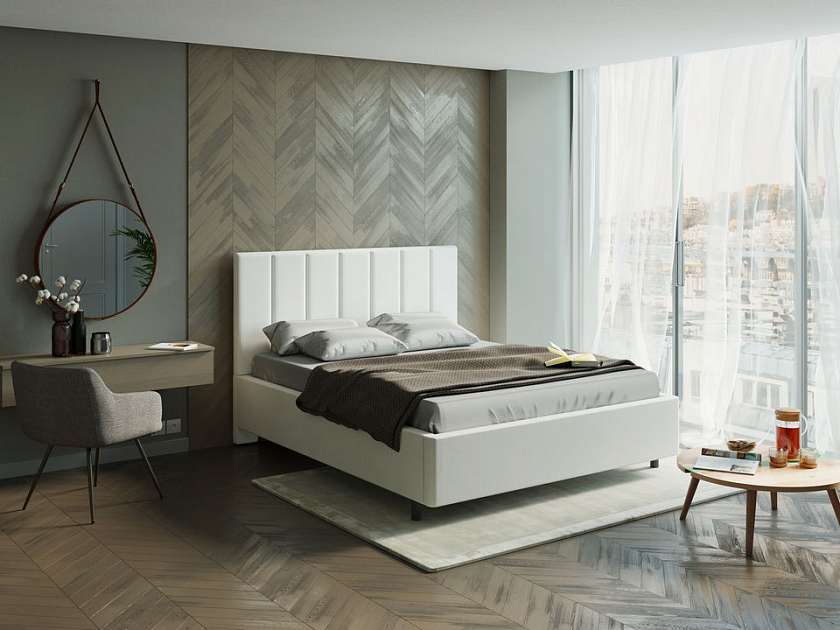 Кровать Oktava 80x190 Ткань: Рогожка Тетра Яблоко - Кровать в лаконичном дизайне в обивке из мебельной ткани или экокожи.