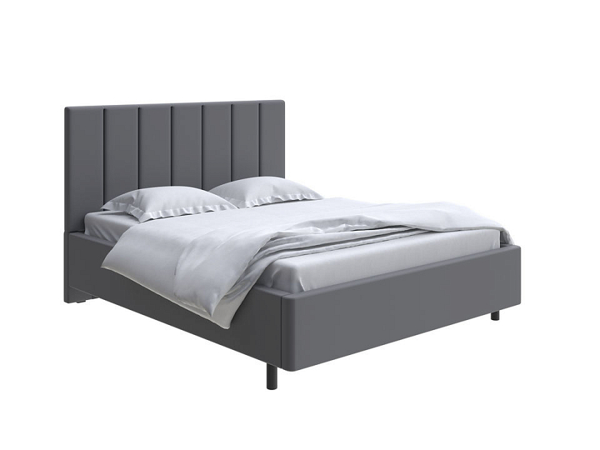 Кровать Oktava 160x200 Экокожа Черный - Кровать в лаконичном дизайне в обивке из мебельной ткани или экокожи.