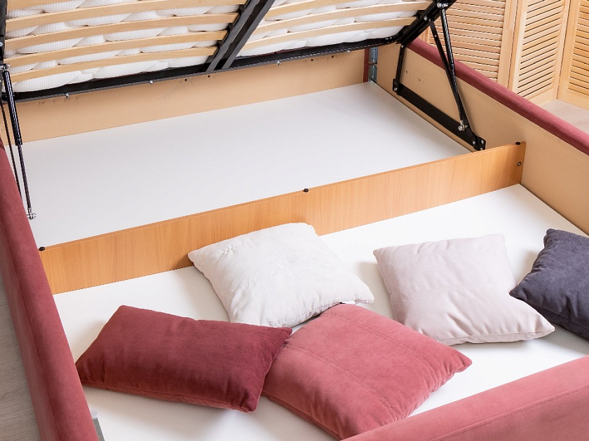 Кровать Oktava 80x190 Ткань: Велюр Ultra Ягодный сорбет - Кровать в лаконичном дизайне в обивке из мебельной ткани или экокожи.