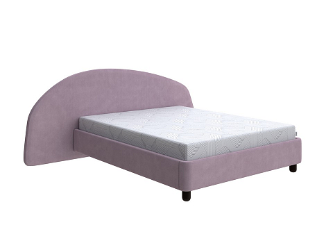 Фиолетовая кровать Sten Bro Left - Мягкая кровать с округлым изголовьем на левую сторону