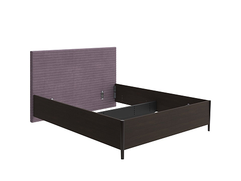 Фиолетовая кровать Rona - Классическая кровать с геометрической стежкой изголовья