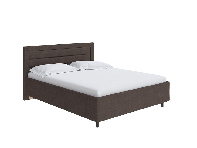 Кровать Next Life 2 180x200 Экокожа Темно-синий - Cтильная модель в стиле минимализм с горизонтальными строчками