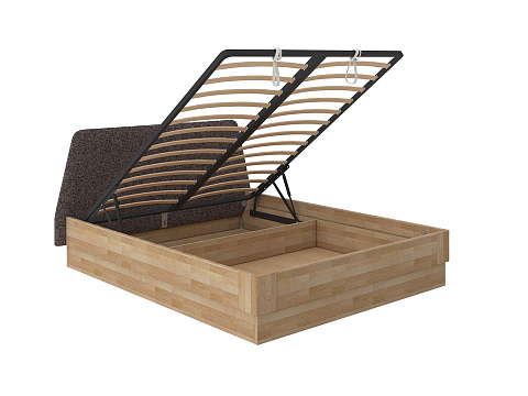 Кровать с мягким изголовьем Lagom Hill Wood с подъемным механизмом - Кровать со встроенным основанием. 