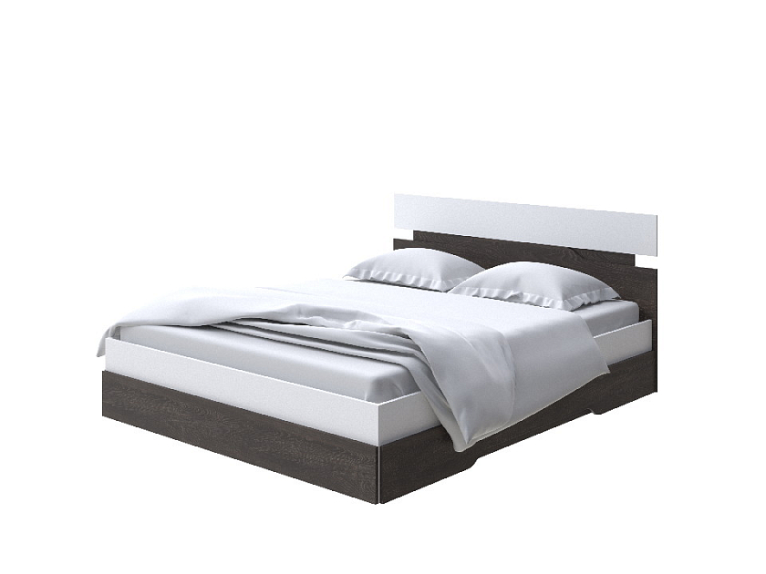 Кровать Milton 80x190 ЛДСП Белый/Дуб Кантербери - Современная кровать с оригинальным изголовьем.