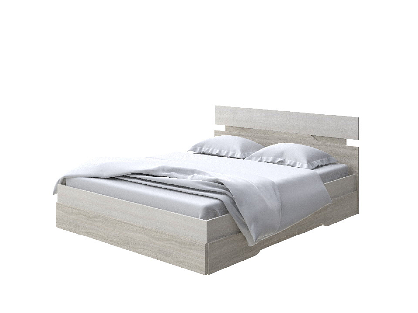 Кровать Milton 80x190 ЛДСП Дуб Шамони светлый/Ясень Шимо Светлый - Современная кровать с оригинальным изголовьем.
