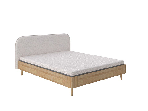 Кровать с мягким изголовьем Lagom Plane Wood - Оригинальная кровать без встроенного основания из массива сосны с мягкими элементами.