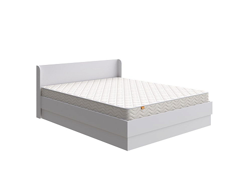 Белая двуспальная кровать Practica с подъемным механизмом - Кровать из ЛДСП с подъемным механизмом в минималистичном дизайне