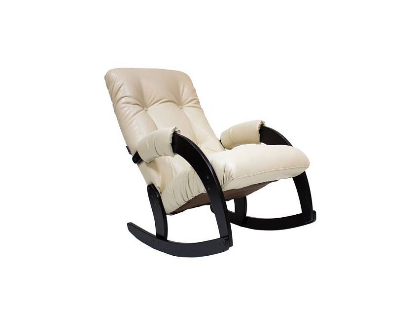 Кресло-качалка Puffy 103x60 Экокожа Polaris Beige/Венге - Мягкое кресло-качалка для отдыха