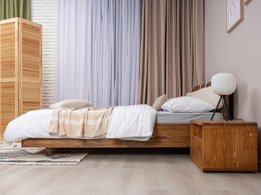 Кровать Minima 120x190 Массив (сосна) Масло-воск Антик - Кровать из массива с округленным изголовьем. 
