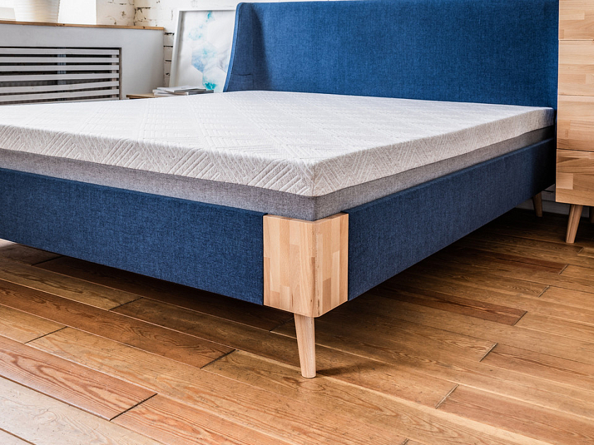 Кровать Lagom Side Soft 80x190 Ткань/Массив (береза) Beatto Куркума/Масло-воск Natura - Оригинальная кровать в обивке из мебельной ткани.