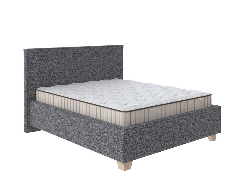 Кровать Hygge Simple 200x220 Ткань: Букле Beatto Маренго - Мягкая кровать с ножками из массива березы и объемным изголовьем