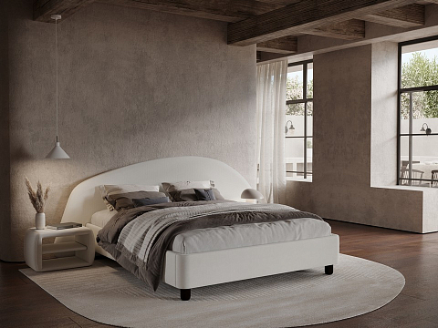 Двуспальная кровать с матрасом Sten Bro Right - Мягкая кровать с округлым изголовьем на правую сторону