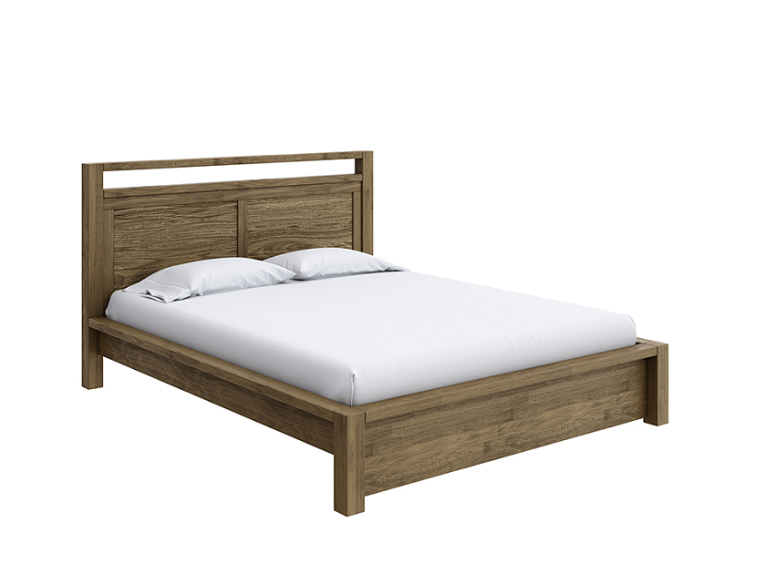 Кровать Fiord 90x190 Массив (дуб) Антик - Кровать из массива с декоративной резкой в изголовье.