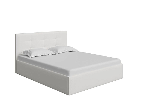 Железная кровать Forsa - Универсальная кровать с мягким изголовьем, выполненным из рогожки.