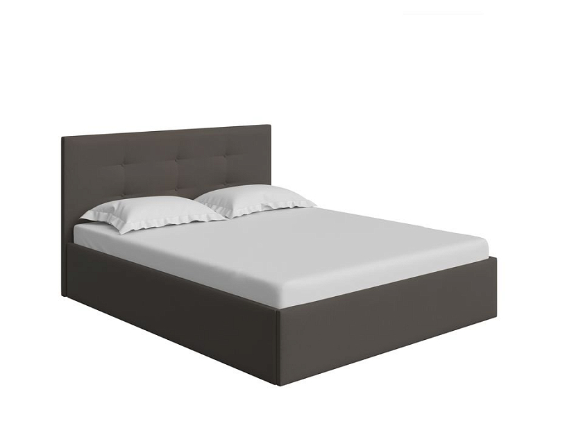 Кровать Forsa 160x200 Ткань: Рогожка Тетра Брауни - Универсальная кровать с мягким изголовьем, выполненным из рогожки.