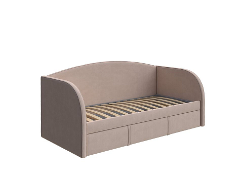 Кровать в стиле минимализм Hippo-Софа с дополнительным спальным местом - Удобная детская кровать с двумя спальными местами в мягкой обивке