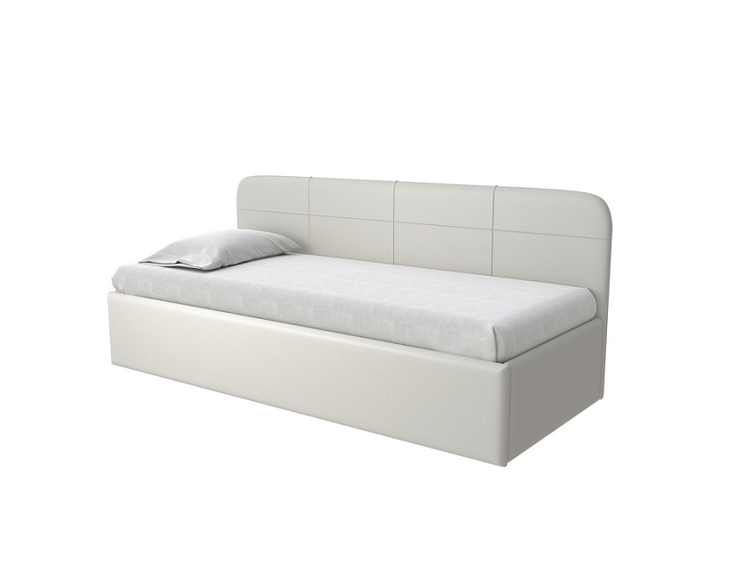 Кровать Life Junior софа (без основания) 140x200 Экокожа Молочный перламутр - Небольшая кровать в мягкой обивке в лаконичном дизайне.