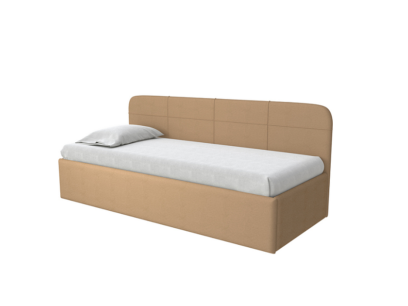 Кровать Life Junior софа (без основания) 80x200 Ткань: Велюр Forest 730 Миндальный - Небольшая кровать в мягкой обивке в лаконичном дизайне.