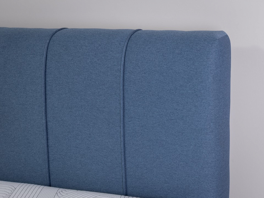 Кровать Nuvola-7 NEW 180x200 Ткань: Рогожка Тетра Голубой - Современная кровать в стиле минимализм