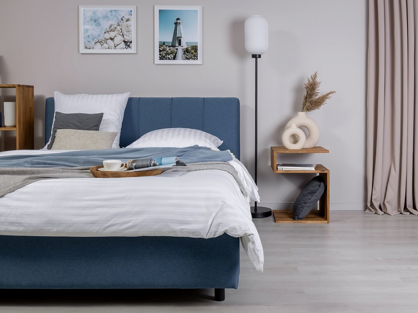Кровать Nuvola-7 NEW 140x190 Экокожа Кремовый - Современная кровать в стиле минимализм