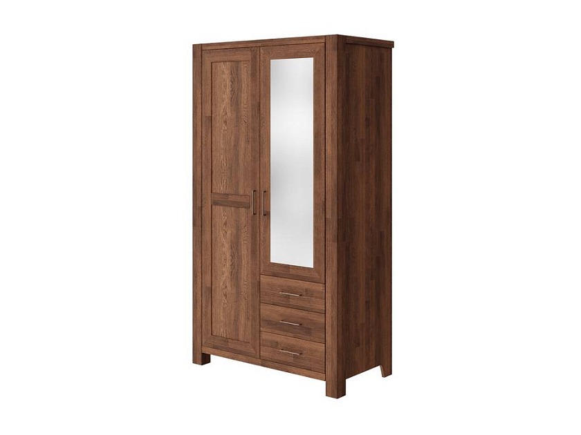 Шкаф 2х дв Fiord с зеркалом 106x55 Массив (сосна) Венге - Распашной шкаф с зеркалом из массива
