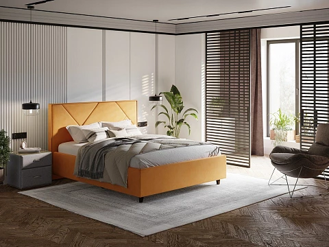 Кровать 140х200 Tessera Grand - Мягкая кровать с высоким изголовьем и стильными ножками из массива бука