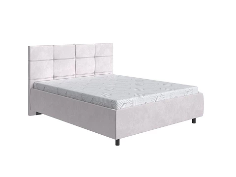 Белая двуспальная кровать New Life - Кровать в стиле минимализм с декоративной строчкой