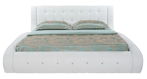 Белая двуспальная кровать Nuvola-1 - Кровать футуристичного дизайна из экокожи класса «Люкс».
